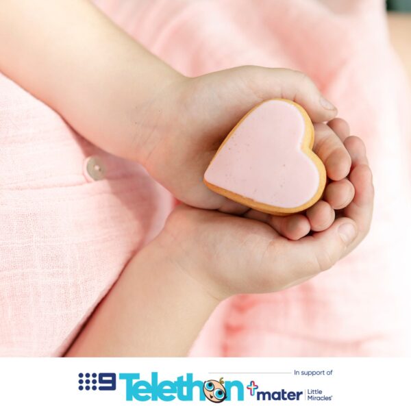 Heart Biscuits (5 x Biscuits in a Branded Tin) - Nine Telethon supporting Mater Miracles - Image 2