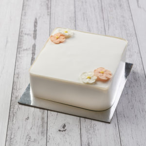Personalised Fruit Cake - Iced On Top - White Ribbon